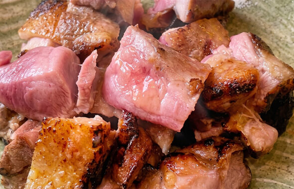 朝引き鶏のもも身焼き